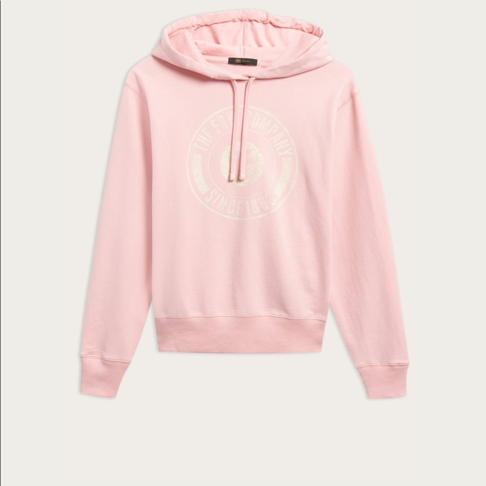 Frye Pink Hoodie, Size Medium